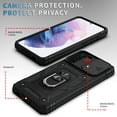 thumbnail image 6 of Dteck Case for Samsung Galaxy A13 5G,Shockproof Rubber Rugged Ring Holder Kickstand Case Slide Camera Lens Protector Hybrid Card Holder Pocket Lightweight Cover,Black, 6 of 9