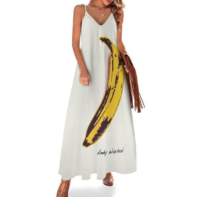 Andy Warhol - Vestido sin mangas contemporáneo Banana vestidos de noche ropa de verano para mujer
