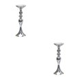 thumbnail image 4 of Guardoinrt Modern Metal Candle Tea Light Holder with Long Stand Decorative Flower Vase Silver M 2Set, 4 of 6