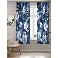 thumbnail image 2 of Navy Blue Spring Floral Curtains 72 Inch Length,Sheer Curtains for Bedroom Living Room Window Summer Flowers Watercolor Botanical Rod Pocket Drapes Kitchen Curtains Small Half Window 52"x72" 2 Panels, 2 of 6