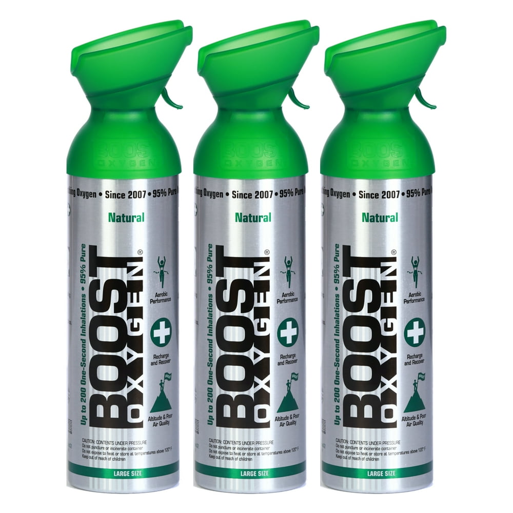 Boost Oxygen 95 Pure Supplemental Oxygen Large Natural 10L Trio (3