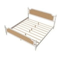thumbnail image 4 of Traditional Style Rattan King Size Bed Frame,No Box Spring Needed,Antique White, 4 of 7