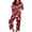 Wine, variant on Gaexia Halloween Fun Print Pajama Set for Women Short Sleeve Long Pants Satin V-Neck Button Down Sleepwear Loungewear Pajama Set