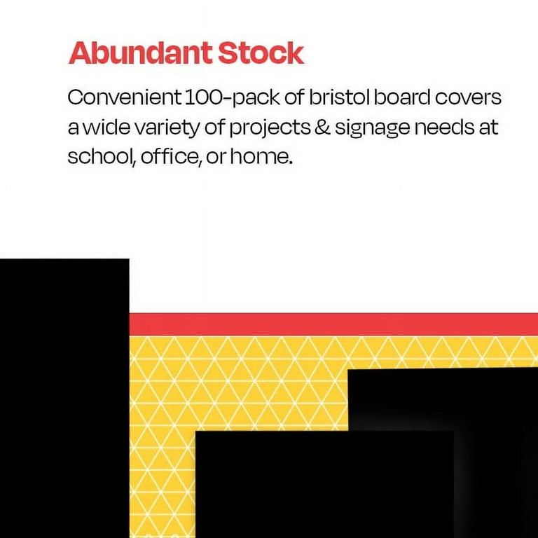 School Smart Folding Bristol Board, 12 x 18 Inches, White, Pack of 100 