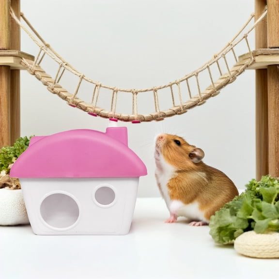 NICERIO Hamster House Hideout Castle for Small Pets Plastic Habitat Bed