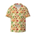 thumbnail image 2 of Lsque Herb Of Burger print Men's Cuban Collar Short Sleeve Shirt Summer Beachwear Casual Button Down Fashionable Vacation Leisure Shirt-Medium, 2 of 7