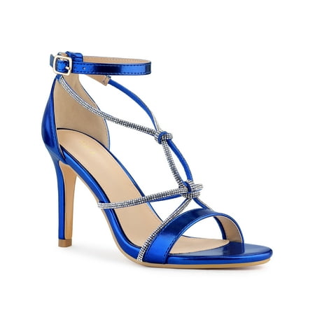 

Allegra K Women s Rhinestone Knot Strap Stiletto Heel Sandals
