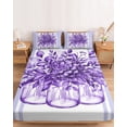 thumbnail image 2 of Twin Sze Fitted Sheet Set - Eucalyptus Purple 2 Piece Bedding Sets 16" Deep Pocket Fitted Sheet with 1 Pillowcase, Stripes Bottle Flower Cactus Plant Brushed Microfiber Hotel Luxury Bed Sheets, 2 of 9