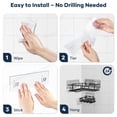 thumbnail image 4 of Topritt Corner Shower Caddy, 2-Pack No Drill Adhesive Organizer with Soap Dish, Space-Saving Bathroom/Kitchen Storage Shelf for Shower Corner (90° Angle Only), 4 of 11