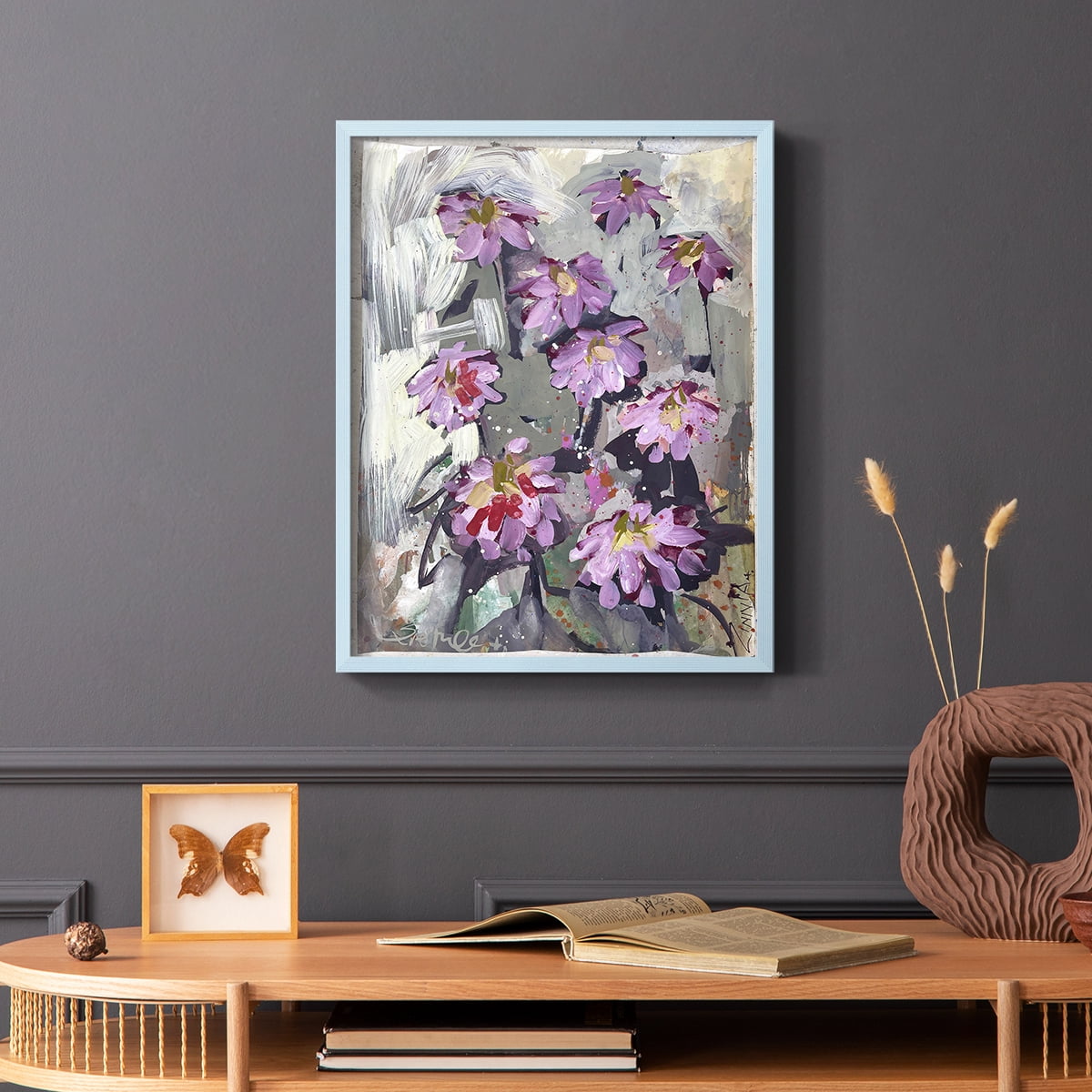 Zinnia II Framed Print - Solid Wood in Single Picture Frame Solid Wood 2 Framed Print