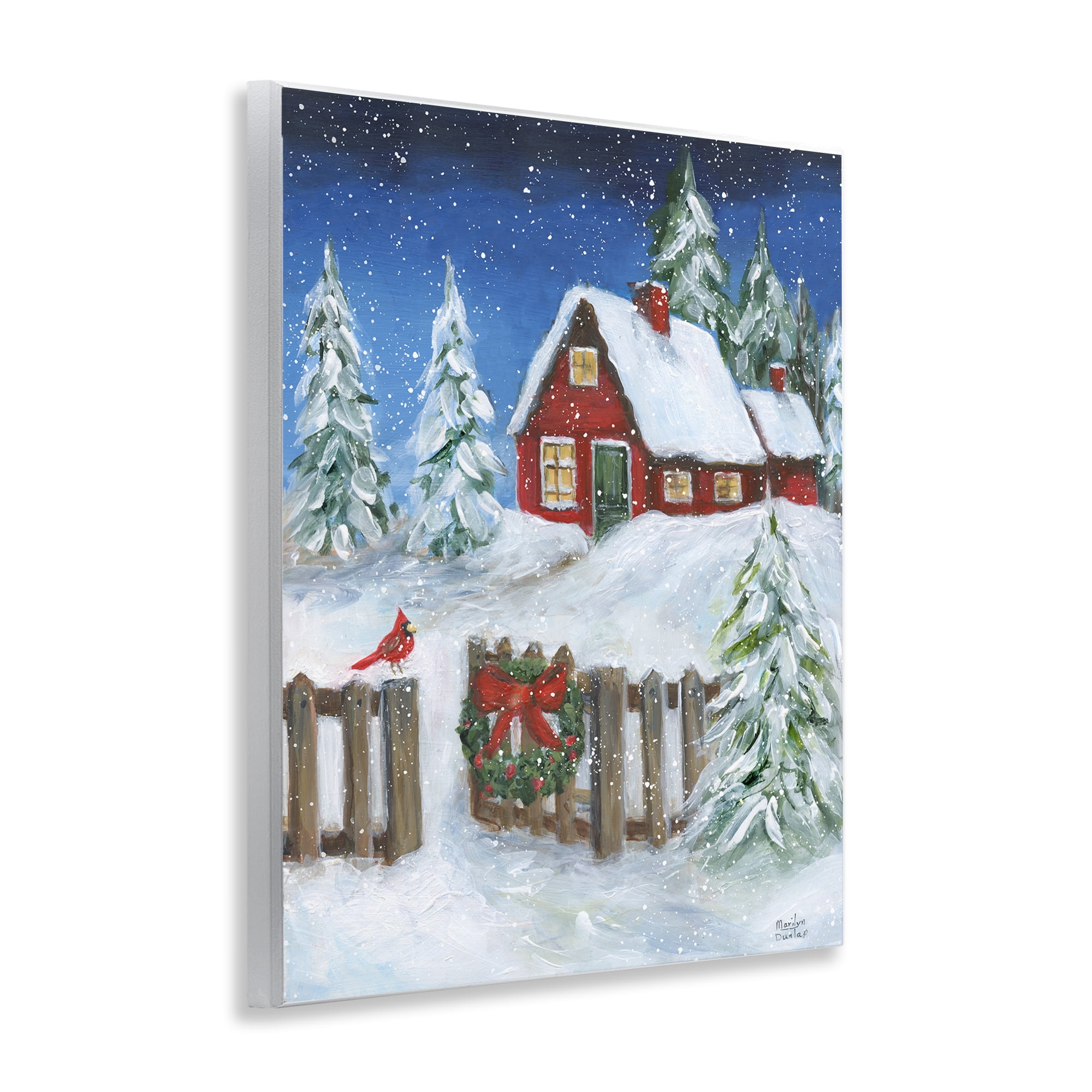 Stupell Industries Traditional Winter Scene Holiday Painting Unframed Art Prints Wall Art, 11 x 14