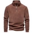 thumbnail image 1 of WOLLED Men's Stretch Fleece Sweatshirt Stand Collar Half-Zip Mobility Comfort Fit, 1 of 9