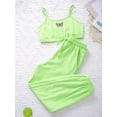 thumbnail image 6 of Yeahdor Kids Girls 2Pcs Sports Suit Sleeveless Butterfly Prints Crop Vest with Pants Set for Gym Running, 6 of 7