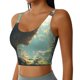 thumbnail image 2 of Balery Majestic Ostrich In Forest Sujetadores deportivos con espalda cruzada para mujer, acolchados, sin costuras, de alto impacto, ideales para yoga, gimnasio, entrenamiento y fitness.-XX-Large, 2 of 8