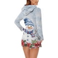 thumbnail image 7 of Ecqkame Women's Christmas Pajamas Printed Hooded Ear Plush Zip Up Long Sleeve Short Romper Warm One Piece Home Sleep Jumpsuit Light Blue S, 7 of 7
