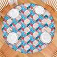 thumbnail image 2 of Blue Red Checkered Pattern Round Fitted Tablecloth with Elastic Edge,Dining Table Cover Waterproof,Outdoor Round Tablecloth for Camping,Dining,Indoor and Outdoor, 2 of 7