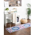 thumbnail image 3 of Rugs.com Francesca Collection Washable Rug – 12 Ft Runner Ivory Blue Flatweave Rug Perfect For Hallways, Entryways, 3 of 6