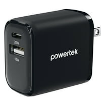 Liquipel Powertek Two Tone 20W Combo Wall Charger - Black