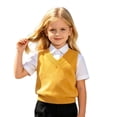 thumbnail image 6 of ibiyuan Boys and Girls Sweater Vest Crewneck Sleeveless School Vests 2026 Fall Winter Cable Top Knitted Pullover Vest, 6 of 7