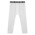 thumbnail image 6 of Sinleey Mens Leggings Athletic 3/4 Compression Baselayer Tights Pants Climbing Running Jogging White S, 6 of 7