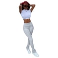 thumbnail image 6 of Inevnen Womens Stacked Leggings Pants, Ladies Casual High Waist Sweatpants Solid Color Ruched Pants, 6 of 9