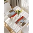 thumbnail image 5 of Red Brown Placemats Set of 6, Blue White Modern Rustic Neutral Graffiti Art Placemats for Dining Table, Place Mats for Kitchen Tabletop, Waterproof Wipeable Dining Table Mats Set, 5 of 9