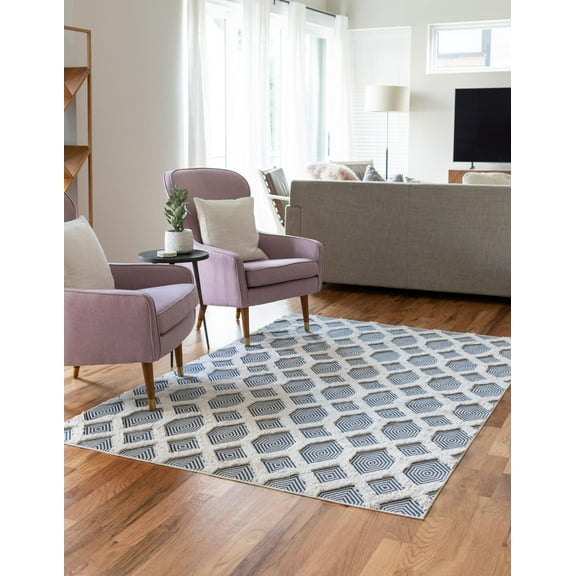 Rugs.com Sabrina Soto Casa Collection Rug – 6' x 9' Navy Blue High Rug Perfect For Bedrooms, Dining Rooms, Living Rooms