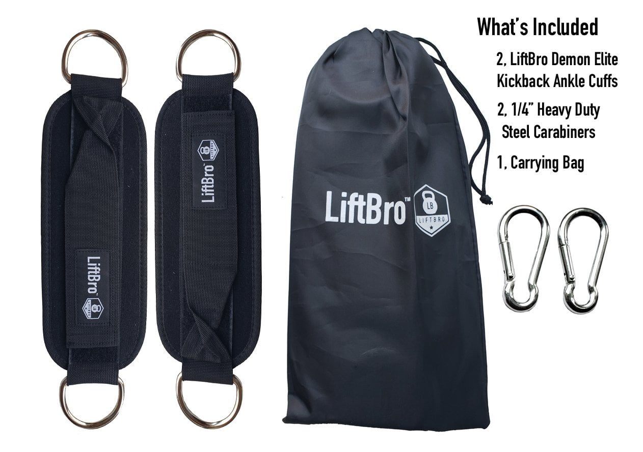 LiftBro Demon Elite Kickback Ankle & Wrist Cuffs (Pair)