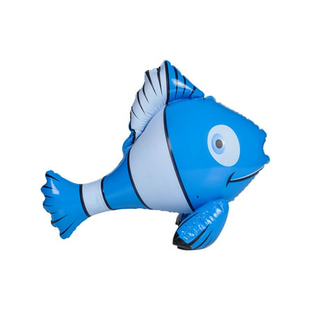Inflatable Blue And White Tropical Clown Fish Pool Swimming Toy Decoration