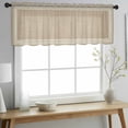 thumbnail image 2 of Cream Greek Key Valance Curtains for Kitchen/Living Room/Bathroom/Bedroom Window, Rod Pocket Small Topper Half Short Window Curtains Voile Sheer Scarf, Geometric Greece Ancient Rustic 54"x18", 2 of 8