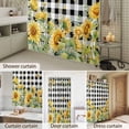 thumbnail image 4 of Bathroom Shower Curtain Summer Farmhouses Sunflowers Waterproof Shower Curtains with Hooks, Black White Check Bath Curtains Bathtub Curtain Home Decor 72x72in, 4 of 9