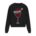 thumbnail image 4 of UVEASISHA Chandails de Mode pour Hommes de Noël, Imprimé de Verre de Vin, Col Rond, Chandails à Enfiler, Hauts Surdimensionnés Décontractés, Chandail Graphique de Noël, Soldes de la Rentrée Aujourd'hui, Noir m, 4 of 5