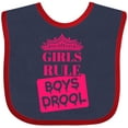 thumbnail image 3 of Inktastic Girls Rule, Boys Drool Girls Baby Bib, 3 of 4