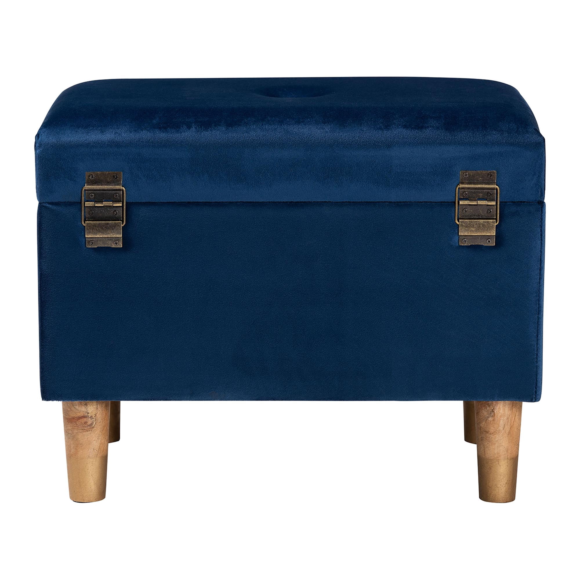 Baxton Studio Elias Modern Ottoman, Navy Blue