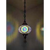 Angora Ece Hanging Turkish Small Globe Light | Turkish Moroccan Chandelier Lamps for Home (23.62")