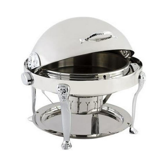 Bon Chef 18000CH Stainless Steel Round Chafer with Lion Leg & Chrome Trim