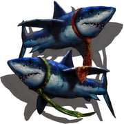 Wall-Ahhh! 3-D Floating Sharks Wall Decor Decal "Just Biz"