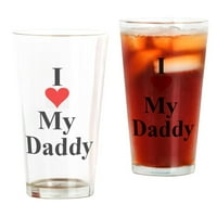 CafePress I Love My Daddy Pint Glass, Drinking Glass, 16 oz. CafePress