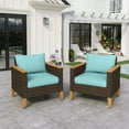 thumbnail image 2 of Sophia & William Wicker Patio Conversation Sofa Chairs Set of 2, Turquoise, 2 of 7