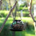 thumbnail image 6 of Butterfly Decorated Solar Bird Feeder, Black Mesh Hanging Seed Feeder with LED Light, Weatherproof Garden Decor for Wild Birds, 6 of 6