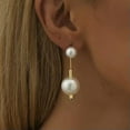 thumbnail image 2 of HOOUN Big Jumbo White Pearl Earrings Dangle Drop for Women Earrings, 2 of 4