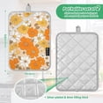 thumbnail image 3 of Orange Yellow White Floral Oven Mitts Pot Holders 2 pcs Heat Resistant for Kitchen Baking Grilling, 3 of 7