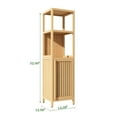 thumbnail image 3 of Resenkos 52-Inch Tall Brown Bamboo Linen Tower Cabinet, Freestanding Storage for Living Spaces, 3 of 10
