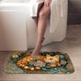 thumbnail image 4 of 1pc Orange Cat Among Flowers Absorbent Non-Slip Bathroom Thickened Flannel Rug Decor,Soft,Quick Drying,Suitable For Indoor/outdoor Use,Bathrooms,Bedrooms,Kitchens,Terrace,Laundry Rooms,16"x24", 4 of 9