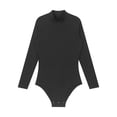 thumbnail image 5 of inhzoy Men's Mock Neck Press Button Crotch Shirt Long Sleeve Bodysuit Leotard Top Undershirt Black 4XL, 5 of 9