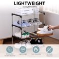 thumbnail image 4 of Stackable Small Shoe Rack, 4 Tiers Lightweight Shoe Shelf Storage Organizer, Narrow Shoe Rack Storage Organizer Shoe Stand for Entryway, Bedroom, Living, Closet - -, 4 of 7