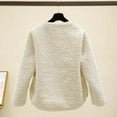 thumbnail image 6 of YDFCWXW Lightweight Cardigan Jacket for Women Classy Thick Lapel Collar Winter Coats Cropped Shearling Outerwear Beige, 4XL, 6 of 8