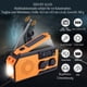 thumbnail image 2 of Radio de manivela con batería Equipo de Emergencia, 5000 mAh Radio Solar portátil Dinamo Banco de energía AM FM WB con Linterna, Luces de Lectura, Alarma SOS, Impermeable para Senderismo, Camping,, 2 of 5