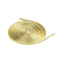 INSPIRE CHIC Solid Color PU Leather Round Shoe Laces for Sneakers Boots 1 Pair Gold 80cm/31.5'