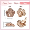 thumbnail image 2 of 2 broches para zapatos de 4,3 x 4 cm con lujosos dijes de diamantes de imitación, color oro claro, exquisitas hebillas florales para decoración de joyería. Incluye caja., 2 of 8